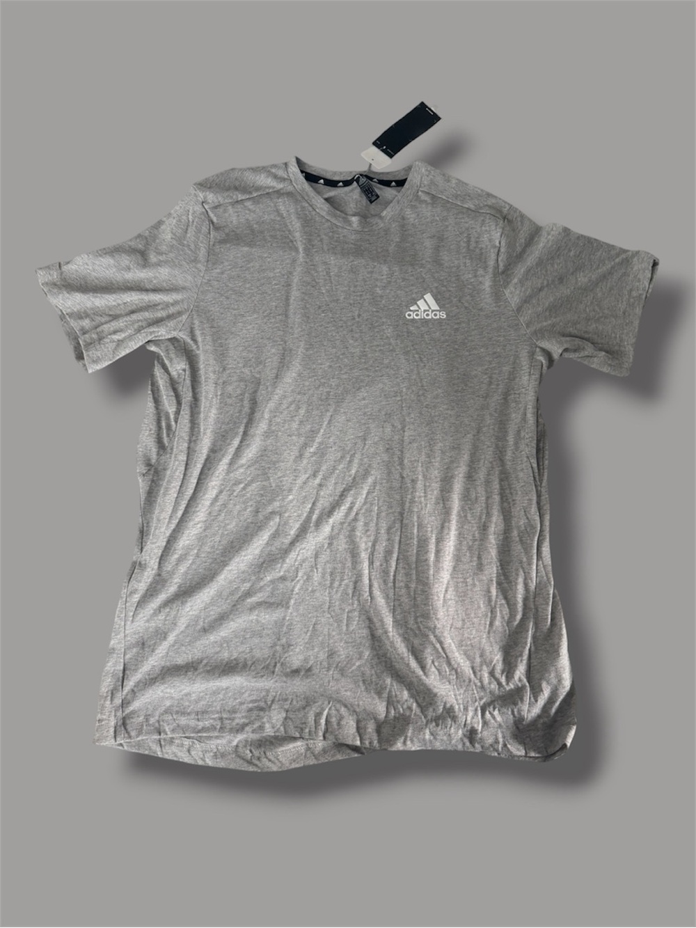 New! adidas Aeroready Men's Heather Gray Short Sleeve Crew Tee (Large)